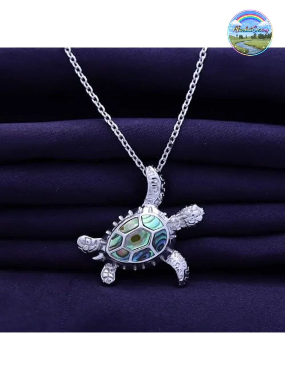 Sterling Silver Abalone Shell Animal Pendant Necklace 18